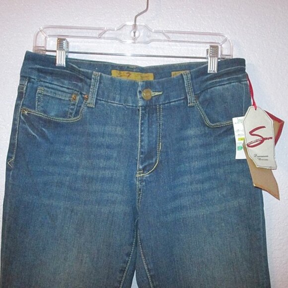 NWT Seven7 BOOTCUT Jeans Size 6 STRETCH Mid Rise DENIM Pockets WESTERN 31x32 - Picture 2 of 10